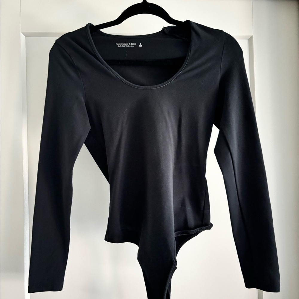 Abercrombie & Fitch Black Scoop Neck Bodysuit